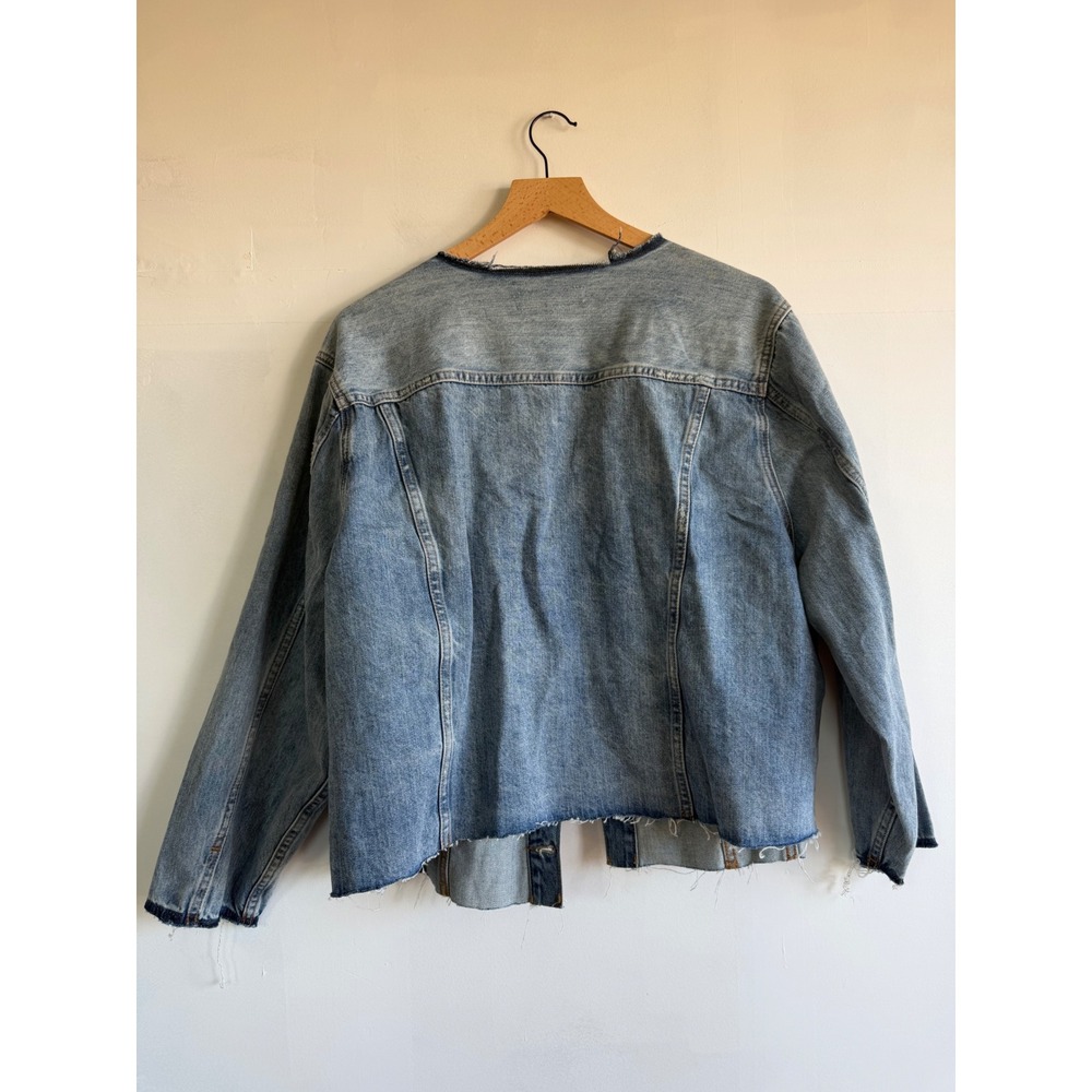 Lucky Brand Re-Made Smart Trucker festival Denim Jacket Light Wash 3X Western - Picture 6 of 9